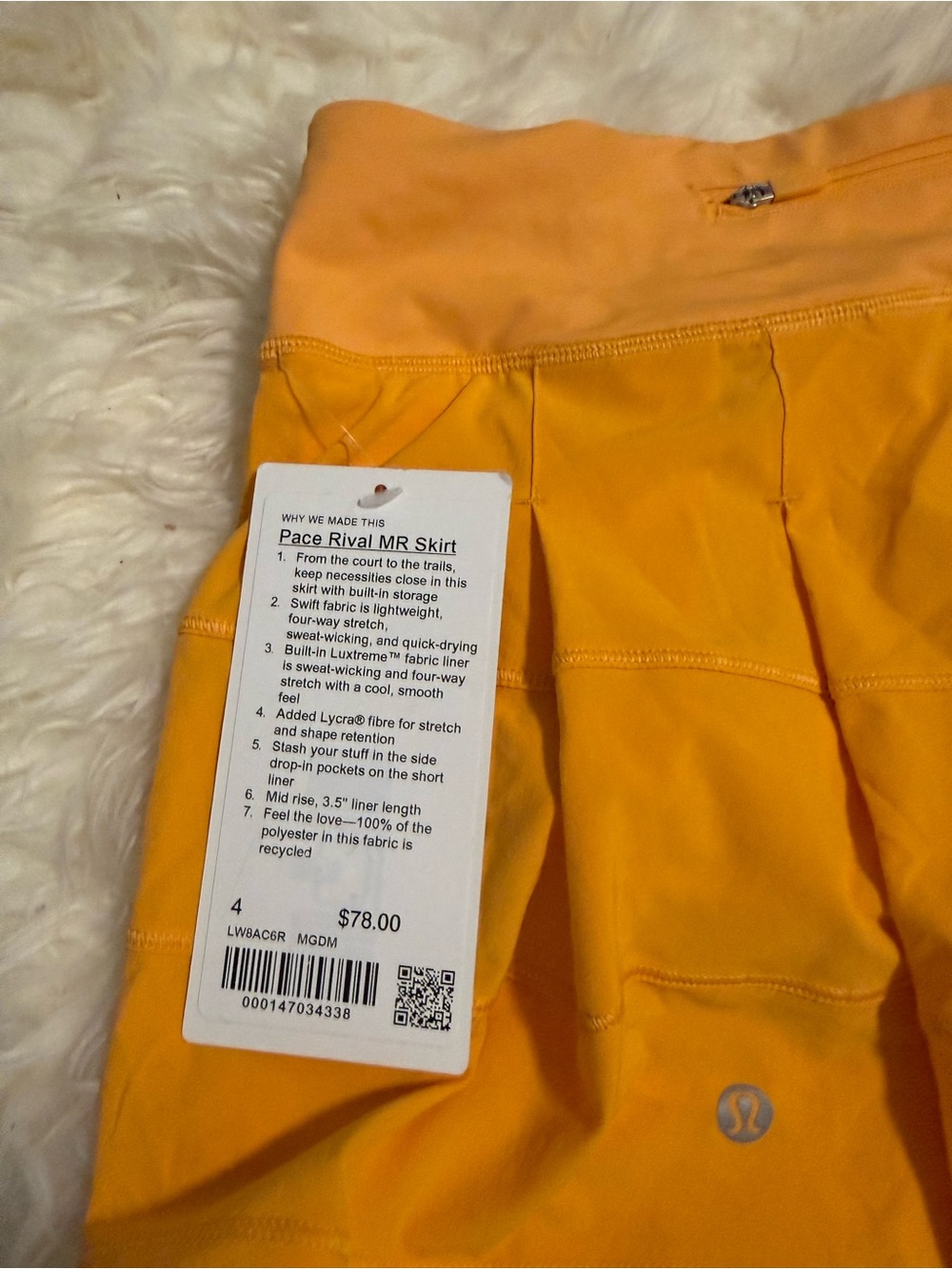 NWT Lulu tennis skirt Pace Rival - Picture 3 of 3